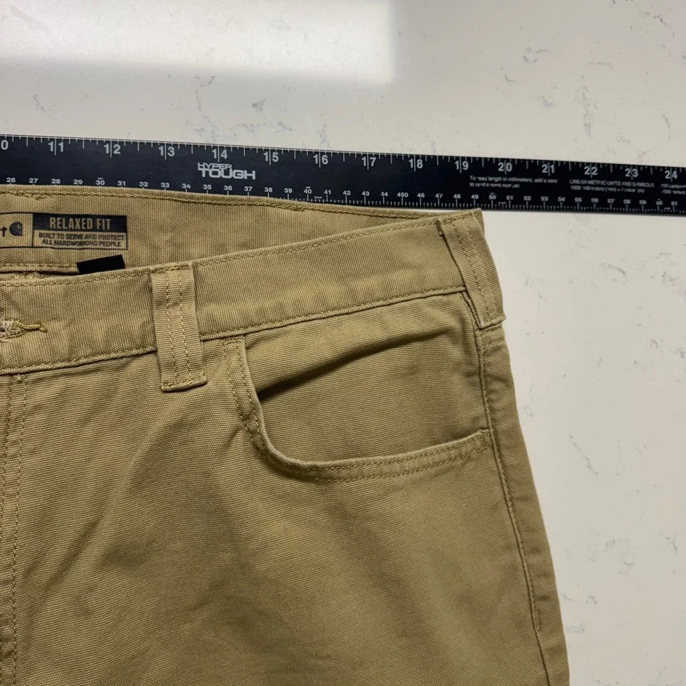 Carhartt Rugged Flex Work Pants Mens 38x30 Tan Relaxed Fit 102517 DKH Canvas
